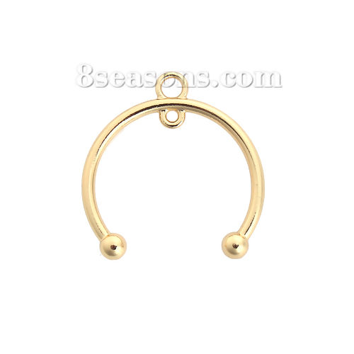 Picture of Zinc Based Alloy Pendants Circle Ring Gold Plated 30mm(1 1/8") x 26mm(1"), 10 PCs