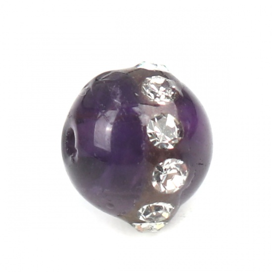 Picture of February Birthstone  Amethyst  BeadsClear Rhinestone Round About 