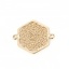 Immagine di Ottone Connettore Esagono Oro Placcato Fiore 24mmx 20mm, 2 Pz