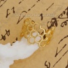 Picture of Brass Open Rings Gold Plated Hollow Honeycomb 16.5mm( 5/8")(US Size 6), 1 Piece