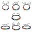 Imagen de Natural Gema Yoga Dainty Bracelets Delicate Bracelets Beaded Bracelet Multicolor Ronda Ajustable 26cm - 17cm longitud, 1 Unidad