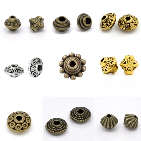 2mm Tiny Hexagon Barrel Tube Bead Spacers, Metal Beads for Jewelry Making  Supplies, Matte Antique Silver Plated, 50pcs