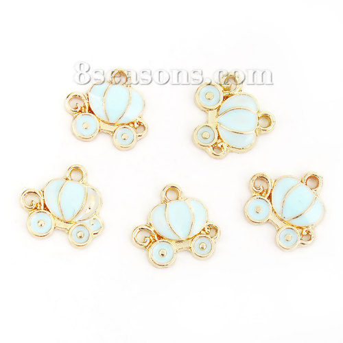 Picture of Zinc Based Alloy Fairy Tale Collection Charms Girl Elf Blue Yellow Enamel 22mm( 7/8") x 21mm( 7/8"), 5 PCs