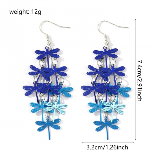 Picture of Brass Filigree Stamping Earrings Dragonfly Animal Hollow