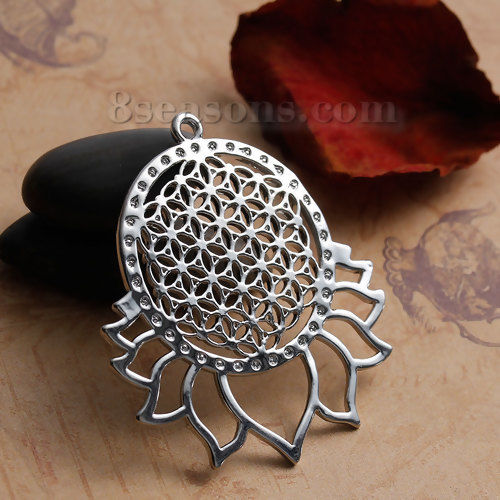 Picture of Brass Flower Of Life Pendants Hollow Carved                                                                                                                                                                                                                   