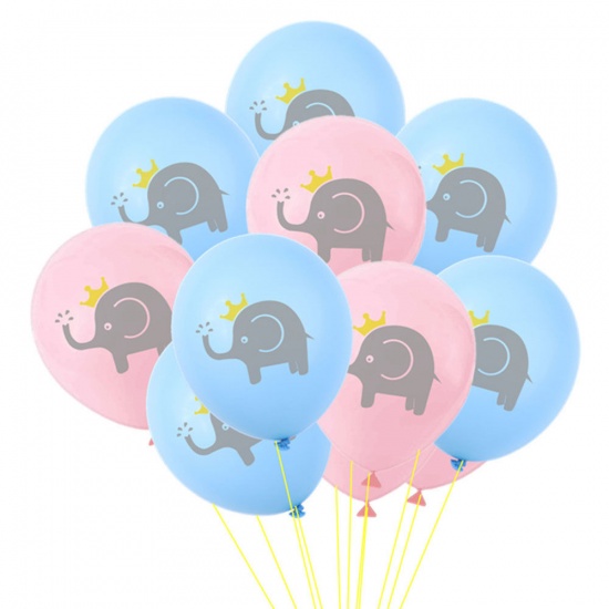 Picture of Latex Balloon Blue Elephant Animal Sequins 30.5cm, 1 Packet ( 10 PCs/Packet)