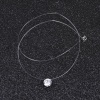 スターリングシルバー ネックレス 円形 クリア ジルコン 39cm 長さ、 1 本 の画像