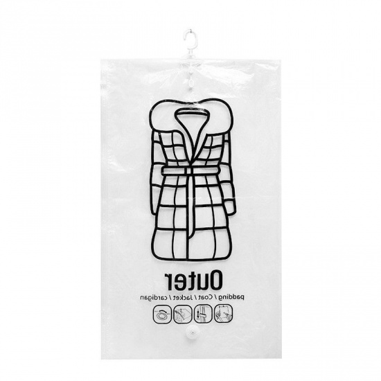 Image de Sac de Rangement Compressé pour Vêtements en PE Transparent Rectangle 90cm x 67cm, 1 Pièce