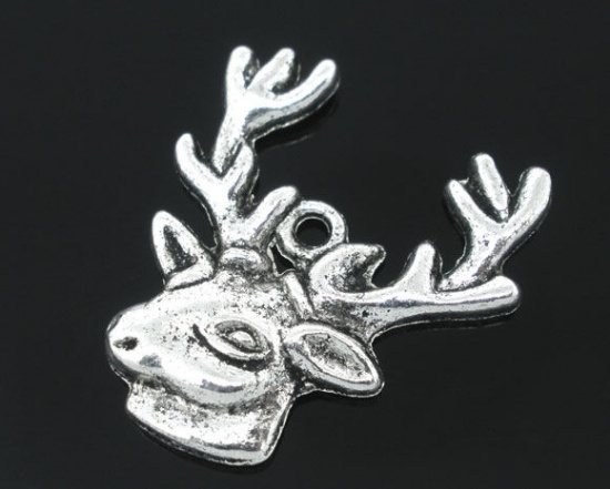 Picture of Antique Silver Color Pere David's Deer Charms Pendants
