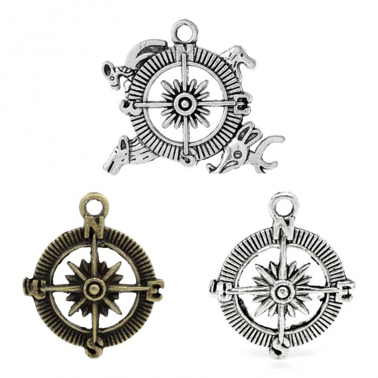 Picture of Zinc Based Alloy Pendants Travel Compass 