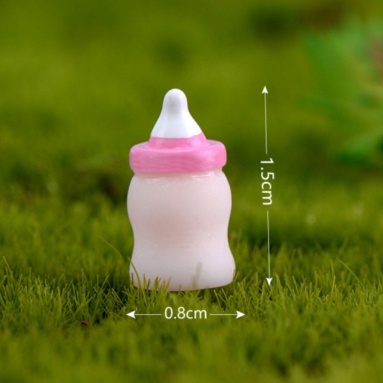 飾り 牛乳瓶 ピンク 15mm x 8mm, 1 個 の画像