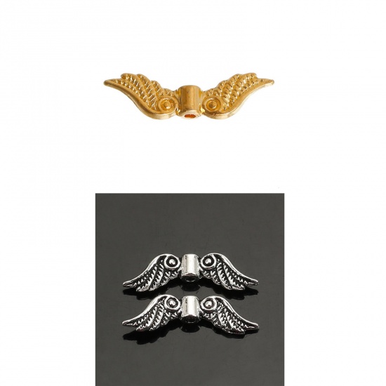 亜鉛合金 スペーサ ビーズ 天使の翼 の画像