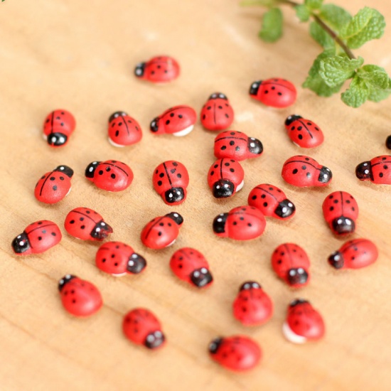 Picture of Ornaments Decorations Ladybug Animal Mixed Color 11mm x 8mm, 10 PCs