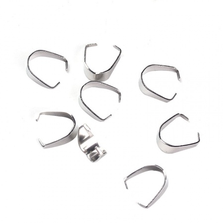  Stainless Steel Pendant Pinch Bails Clasps Horseshoe 