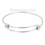 Immagine di Acciaio Inossidabile Braccialetto Due Fibbie di Regolazione Tondo Tono Argento Espandibile 26cm Lunghezza, 2 Pz