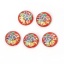Picture of Acrylic Dome Seals Cabochon Round Pink Flower Pattern 10mm( 3/8") Dia, 200 PCs