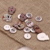 Picture of Wood Day Of The Dead Sewing Buttons Scrapbooking  Holes Round At Random Sugar Skull Pattern