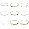 Picture of Brass Expandable Bangle Bracelet, Double Bar, Round Silver Tone Adjustable From 27cm(10 5/8") - 21cm(8 2/8") long, 5 PCs