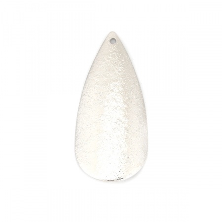 Brass Pendants Silver Tone Drop Dot Sparkledust 41mm x 19mm, 5 PCs