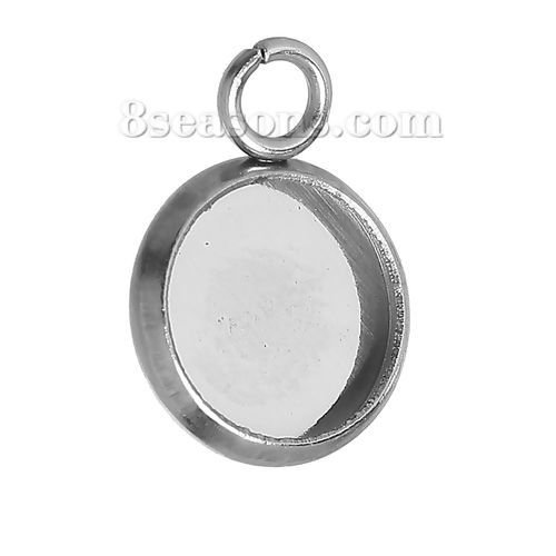 Picture of Stainless Steel Cabochon Setting Pendants Round  