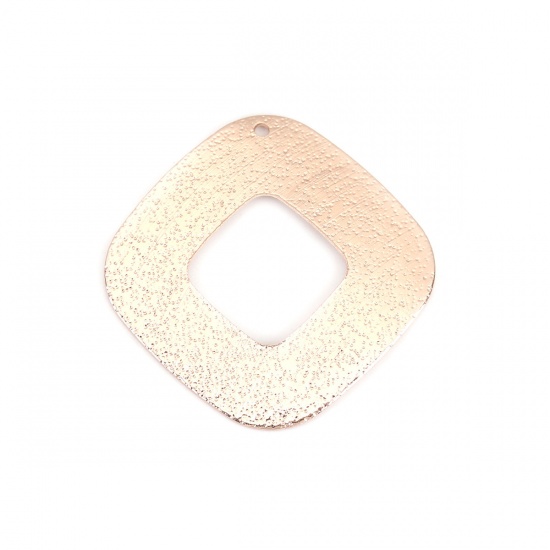 Image de Pendentifs en Laiton Losange Or Rose Texture Amas Stellaire 35mm x 35mm, 5 Pcs