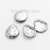 Bild von 304 Edelstahl Fotorahmen Medaillion Anhänger Marienkäfer Silberfarbe Cabochon Fassung (für 25mmx21mm) Zum Öffnen 38mm x 29mm, 1 Stück
