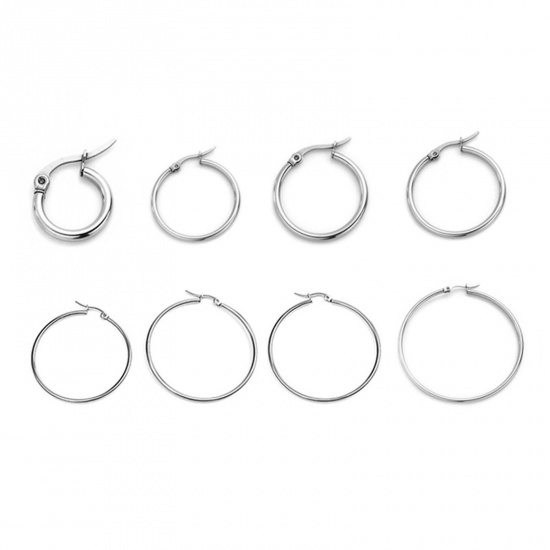 Picture of Stainless Steel Hoop Earrings Round 
