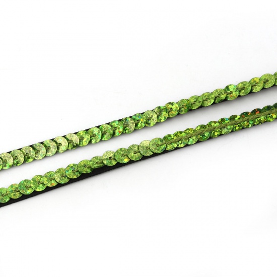 Picture of Velvet Jewelry Cord Rope Green Sequins 6mm( 2/8"), 5 M