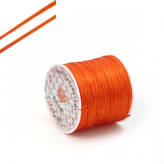 Immagine di TPU Gioielli Filo Corda Arancione Elastico 0.5mm, 1 Rotolo (Circa 50 M/Rotolo)