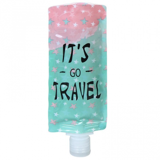 Picture of Plastic Refillable Travel Empty Bottles Shampoo Shower Gel Lotion Container Pink 16.5cm x 6.5cm, 2 PCs