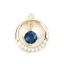 Immagine di Ottone Charms Oro Placcato Tondo Filigrana Blu Notte Strass 12mm x 11mm, 2 Pz