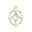Immagine di Ottone Charms Oro Placcato Ovale Filigrana Zaffiro Chiaro Strass 16mm x 12mm, 2 Pz