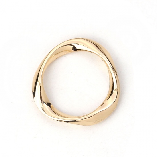 Picture of Zinc Based Alloy Charms Irregular Gold Plated Circle Ring 16mm( 5/8") x 16mm( 5/8"), 20 PCs
