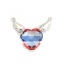 Immagine di Ottone + Vetro Connettore Cuore Tono Argento Multicolore Ali 29mm x 26mm, 1 Pz