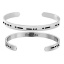 Immagine di Acciaio Inossidabile Codice Morse Aprire Braccialetti Tono Argento Messaggio " Bad Ass " 60mm Dia, 1 Pz