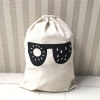 Picture of Cotton Laundry Wash Bag Black & Creamy-White Eyeglasses 46cm x 42cm, 1 Piece