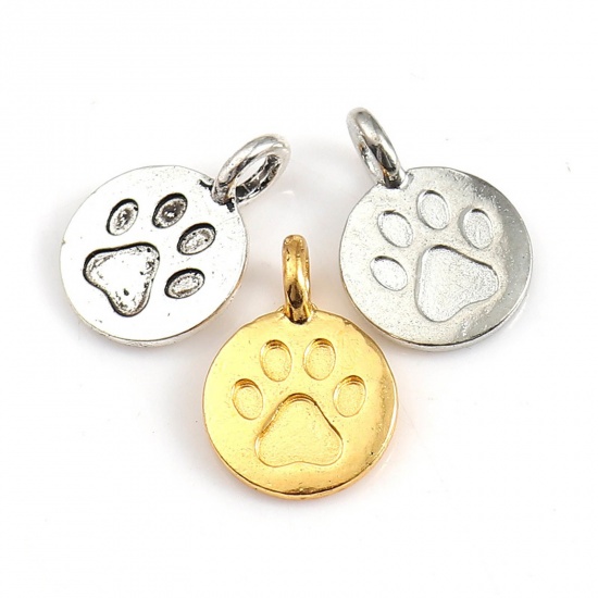 Picture of Zinc Based Alloy Charms Dog's Paw Round 