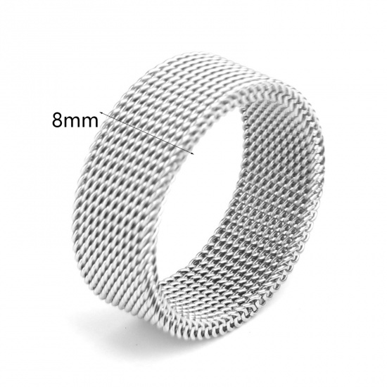 Immagine di Unisex Regalo Non Regolabile Anello All'Ingrosso, Tono Argento 304 Acciaio Inossidabile, Punk Minimalista Fornitura di Gioielli, 1 Pz