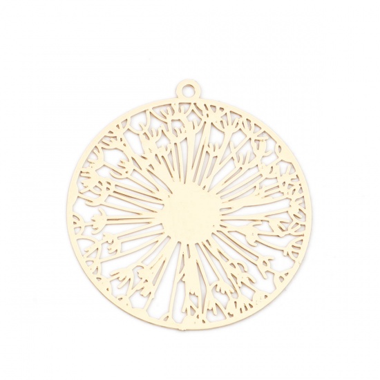 Picture of Brass Filigree Stamping Pendants Round                                                                                                                                                                                                                        