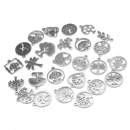 Edelstahl-Charms am zufälligen Baum des Lebens