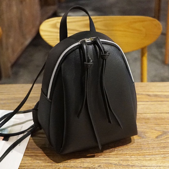 Picture of PU Leather Backpack Black 25cm x 20cm , 1 Piece