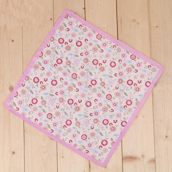 Picture of Cotton Handkerchief Square Flower 35cm x 35cm, 1 Piece