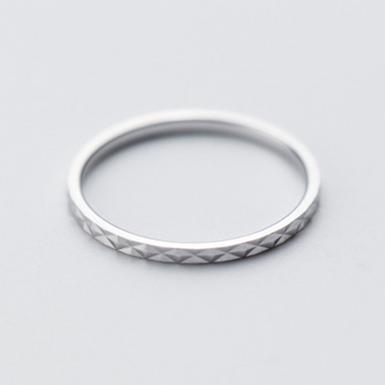 Picture of Sterling Silver Unadjustable Rings Silver Color 14.7mm(US size 3.75), 1 Piece