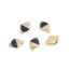 Immagine di Ottone & Resina Connettore Esagono 18K Oro Placcato Blu Scuro Effetto Marmo 12mmx 8mm, 2 Pz