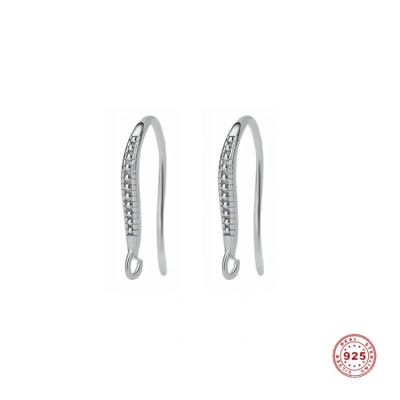 Argento Sterling Ganci per Orecchini Accessori Argento Trasparente Cubic Zirconiae W/ Loop 16mm x 9mm, Post / Filo Dimensione (19 misura), 1 Paio