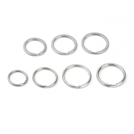 2.5mm 304 Stainless Steel Double Split Jump Rings Findings Circle Ring Silver Tone 30mm Dia., 10 PCs