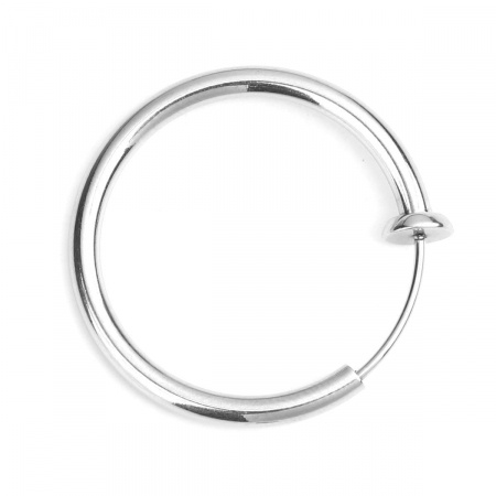 Stainless Steel Non Piercing Fake Clip On Hoop Earrings Circle Ring 