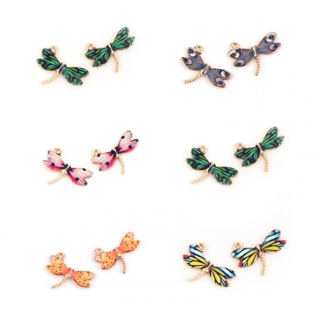 10Pcs 20*17mm Enamel Sakura Flower Charms Alloy Pendants For