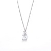 Picture of Stainless Steel & Copper & Glass Necklace Silver Tone Square Drop Clear Rhinestone 45cm(17 6/8") long, 1 Piece