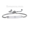 Bild von 304 Edelstahl Leere Stempeletiketten Einstellbares Slider/ Slide Armband Schieberarmband Bunt Zwei Seiten 1 Strang